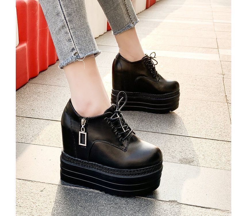 Platform Hidden Wedge Lace Ups