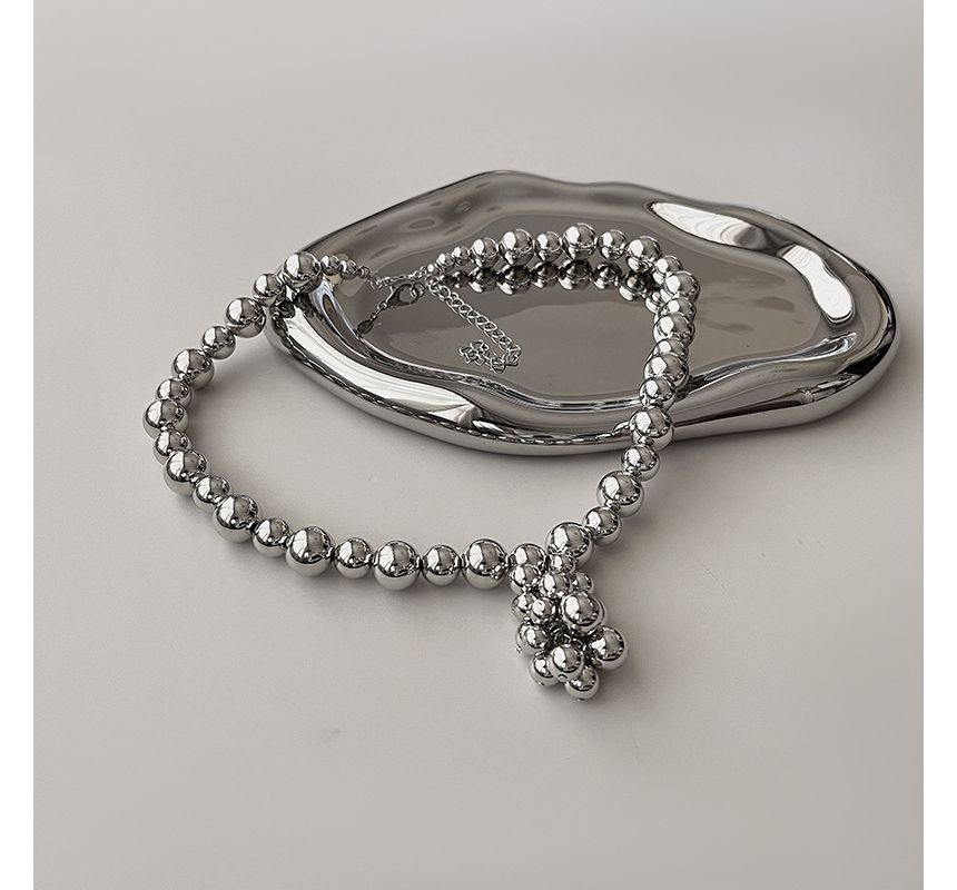Alloy Bead Choker Pendant