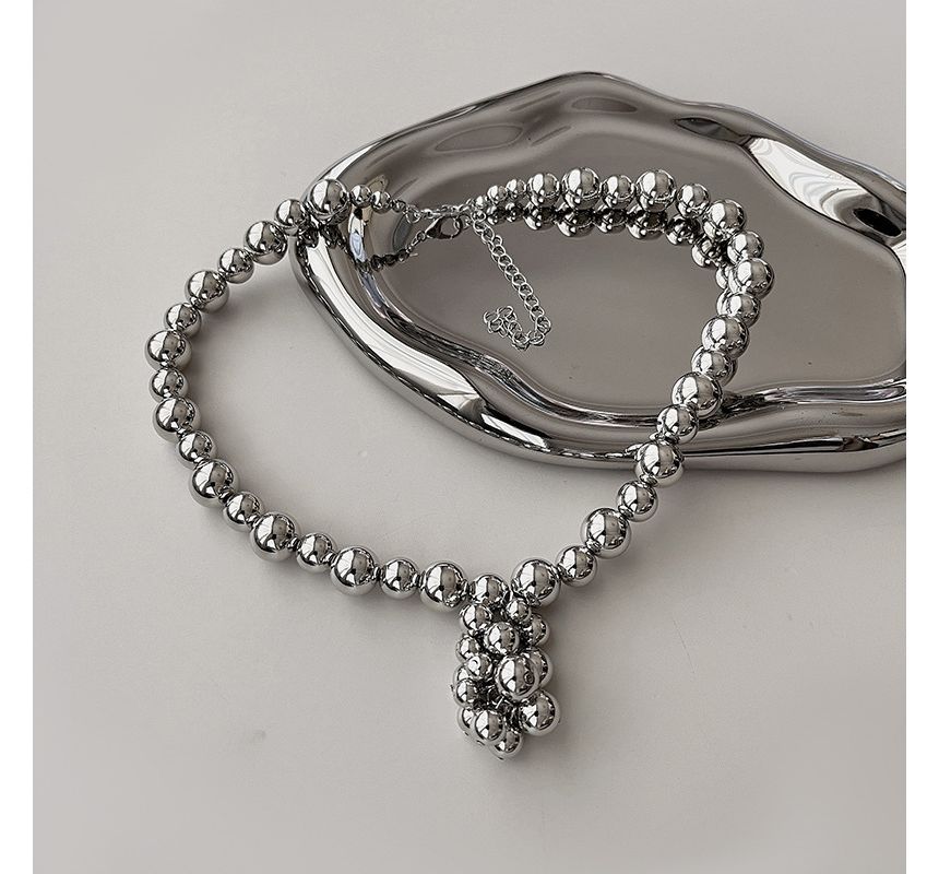 Alloy Bead Choker Pendant
