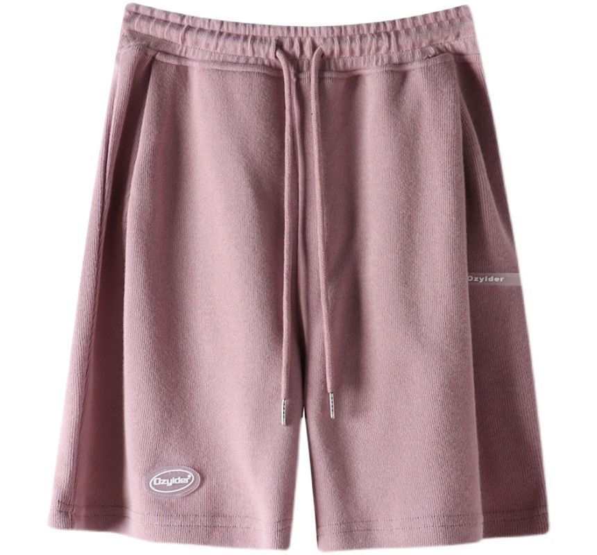 Lettering Waist Shorts Drawstring
