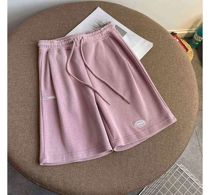 Lettering Waist Shorts Drawstring