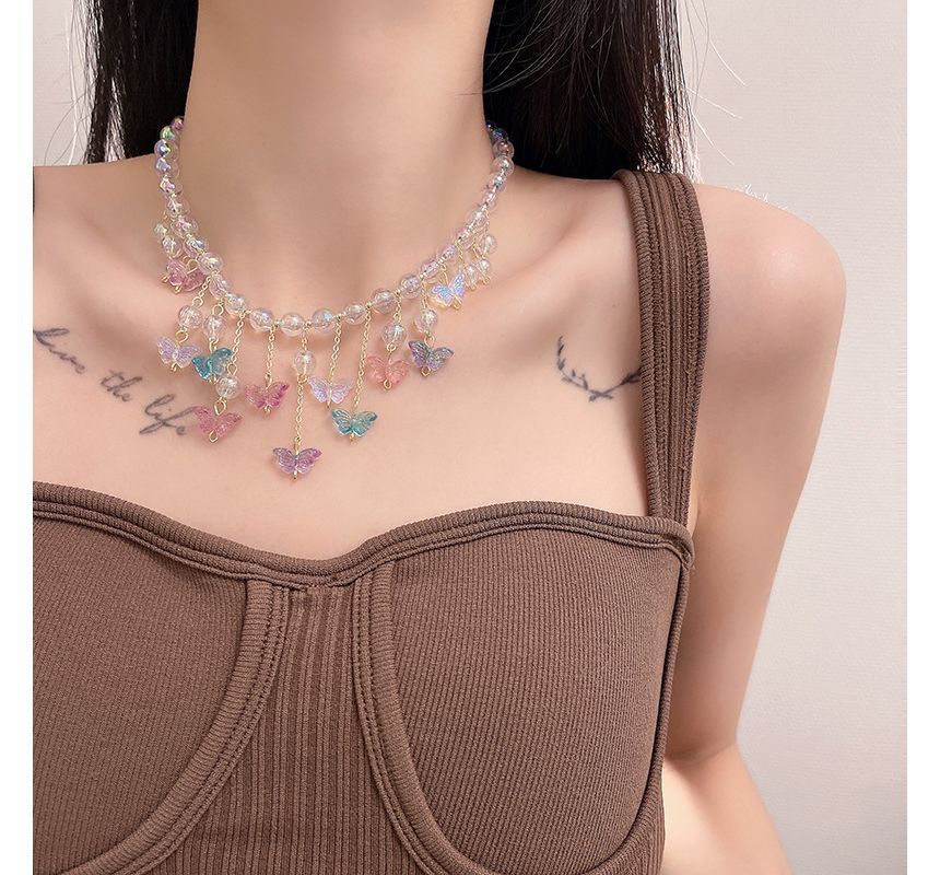 Choker Butterfly Fringed Alloy