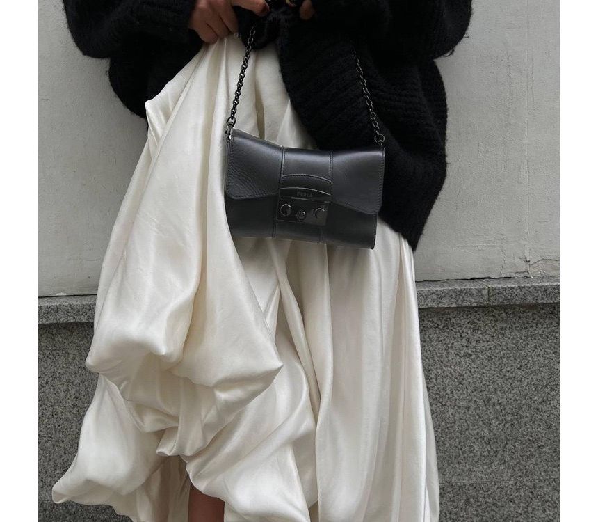Maxi High Plain Skirt Waist A-Line