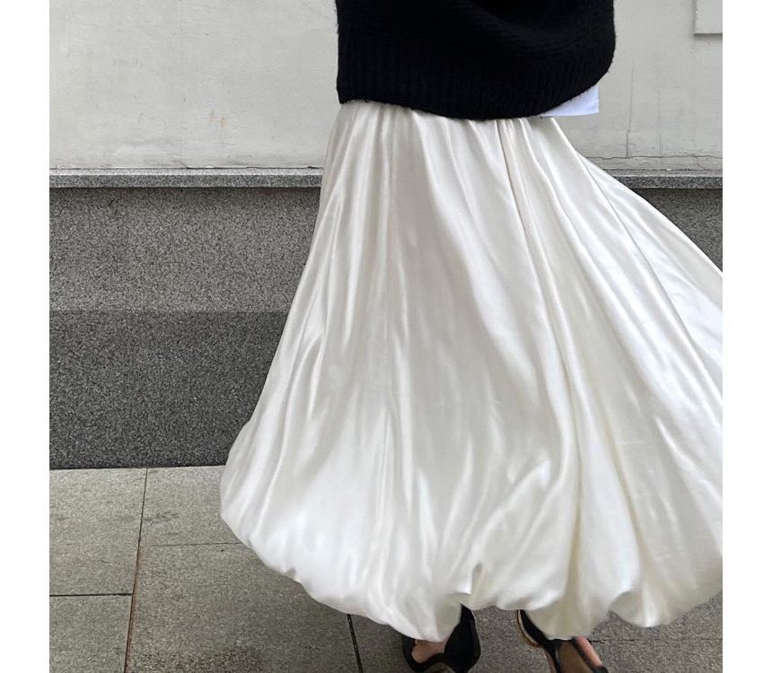 Maxi High Plain Skirt Waist A-Line