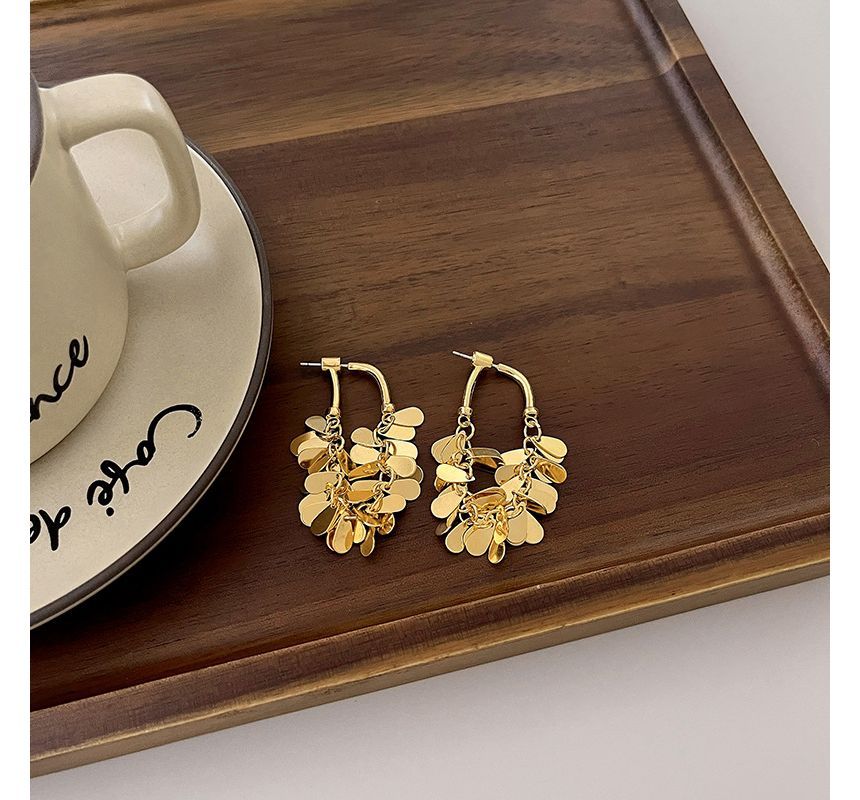 Alloy Droplet Earring Fringed