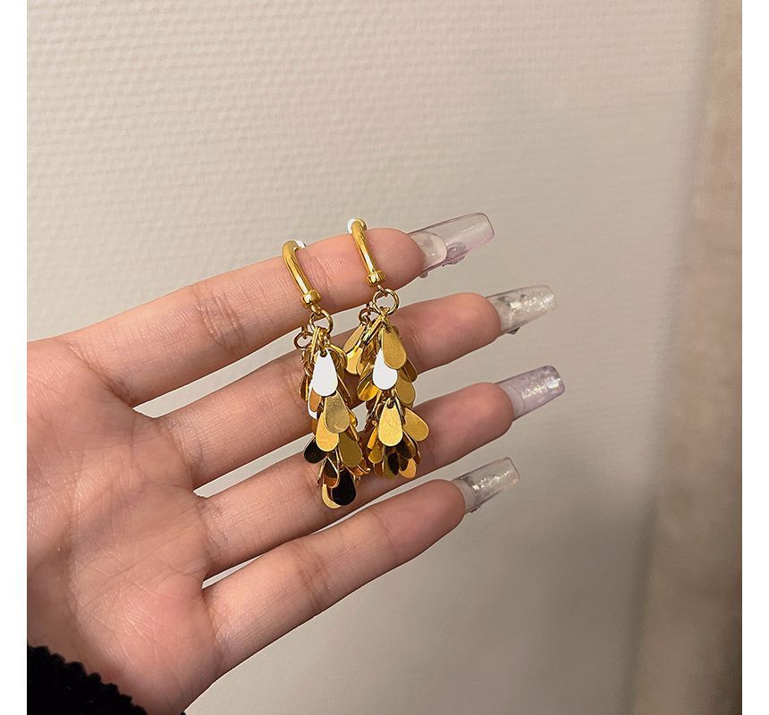 Alloy Droplet Earring Fringed