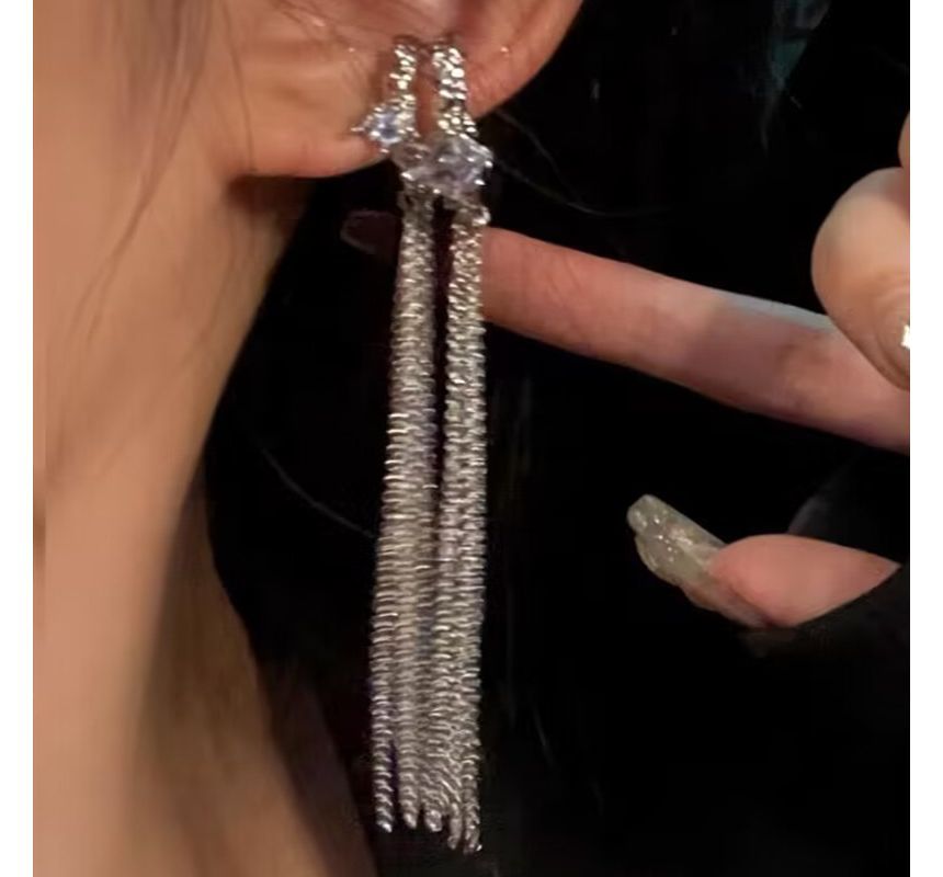 Rhinestone Fringed Ear Cuff