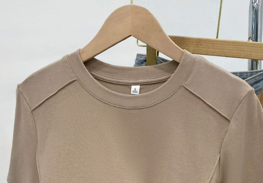T-Shirt Plain Short-Sleeve Neck Round