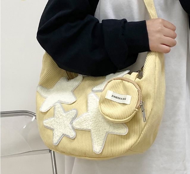 Pouch Star Crossbody Designs) Applique With Coin (Various Corduroy Purse Zipper
