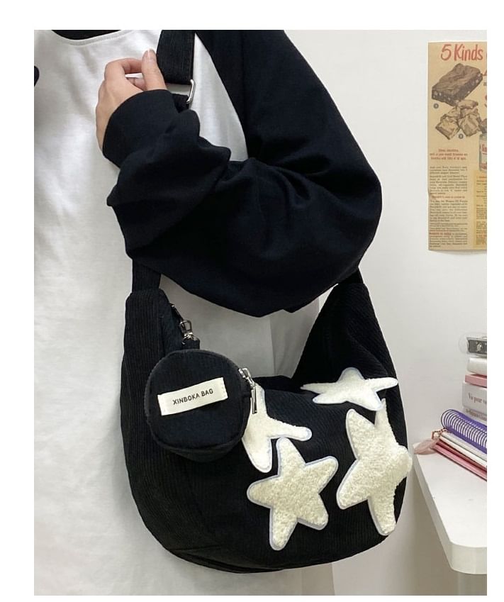 Pouch Star Crossbody Designs) Applique With Coin (Various Corduroy Purse Zipper