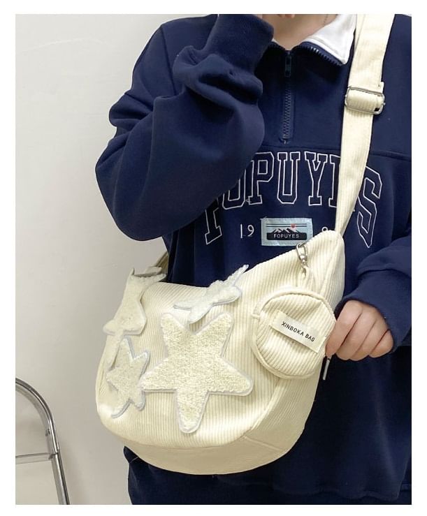 Pouch Star Crossbody Designs) Applique With Coin (Various Corduroy Purse Zipper