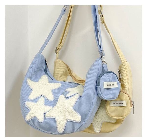 Pouch Star Crossbody Designs) Applique With Coin (Various Corduroy Purse Zipper