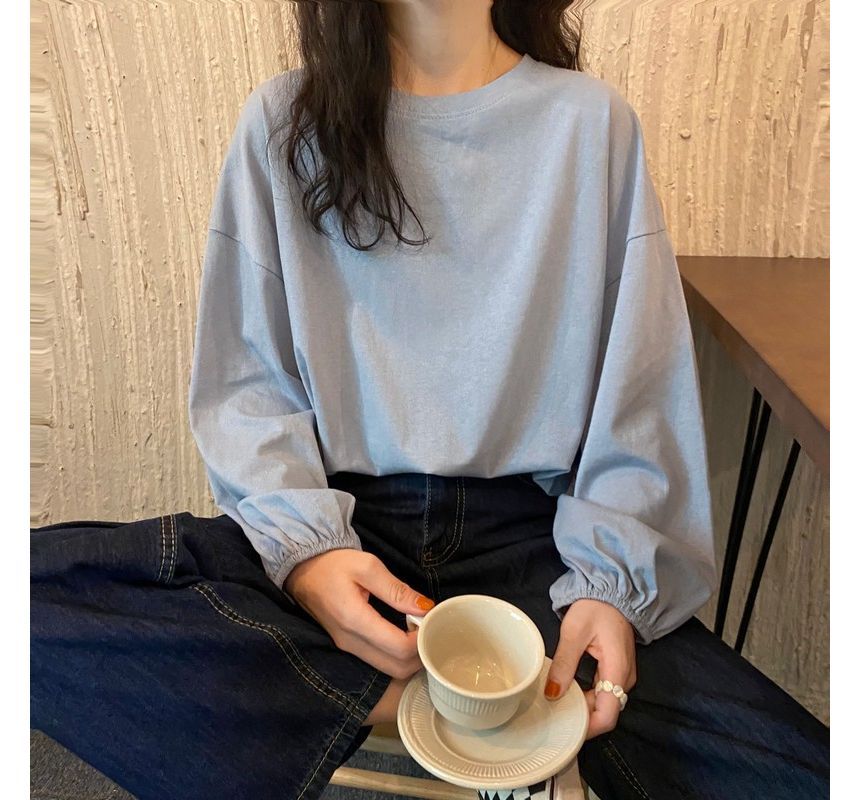 Plain Round Sleeve Neck Balloon Tee