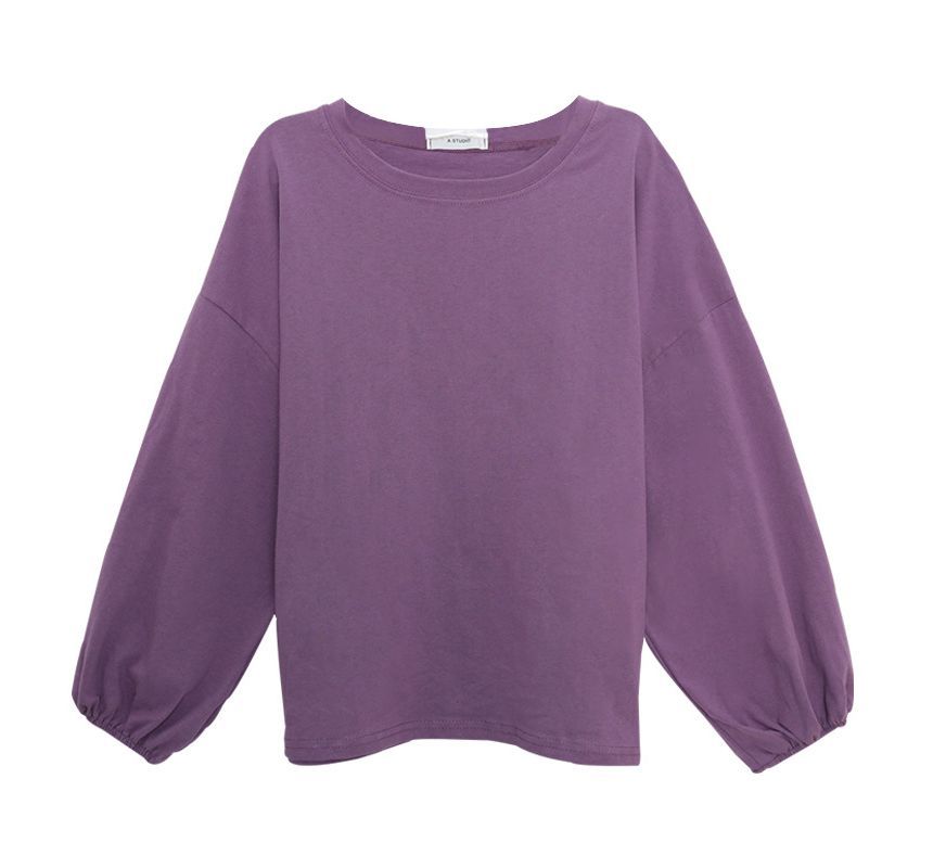 Plain Round Sleeve Neck Balloon Tee