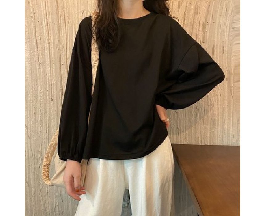 Plain Round Sleeve Neck Balloon Tee