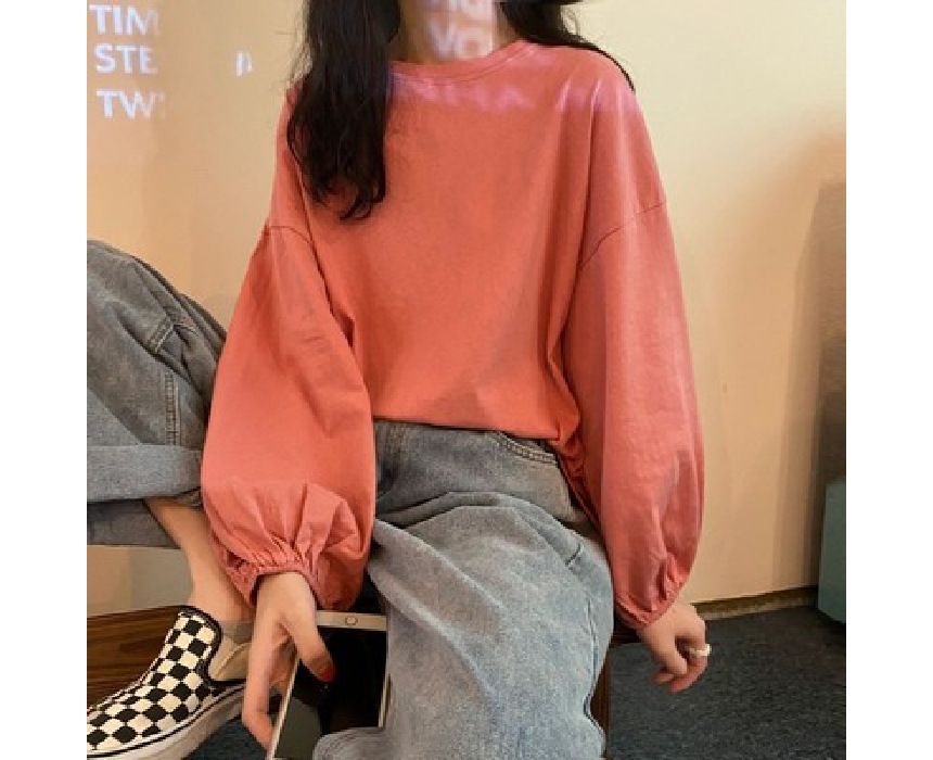 Plain Round Sleeve Neck Balloon Tee