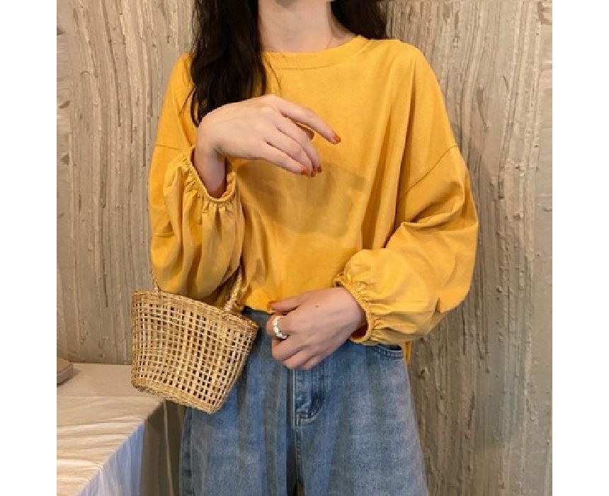 Plain Round Sleeve Neck Balloon Tee
