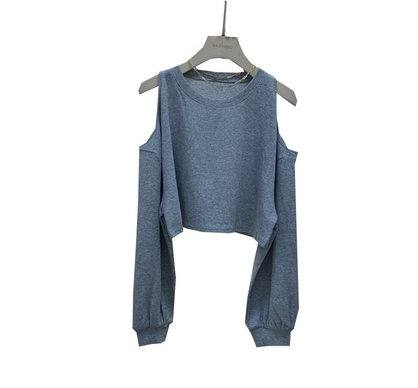 Cold Plain Crop Tee Long-Sleeve Shoulder
