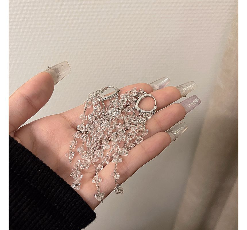 Earring Crystal Fringed Alloy Faux