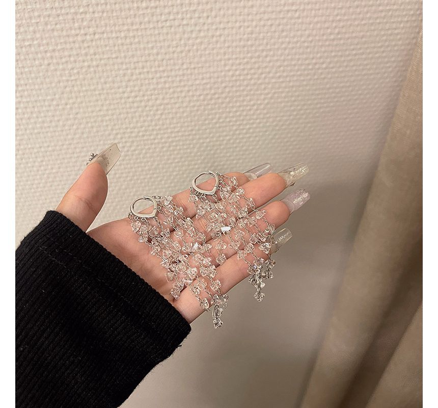 Earring Crystal Fringed Alloy Faux