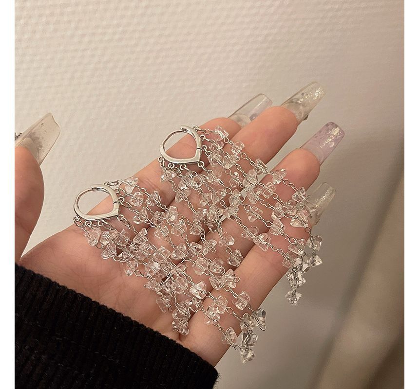 Earring Crystal Fringed Alloy Faux