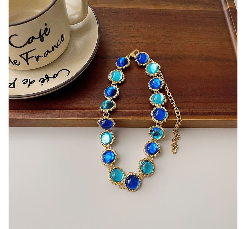 Alloy Choker Gemstone Faux