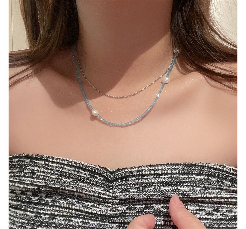 Pearl Choker Alloy Layered Faux