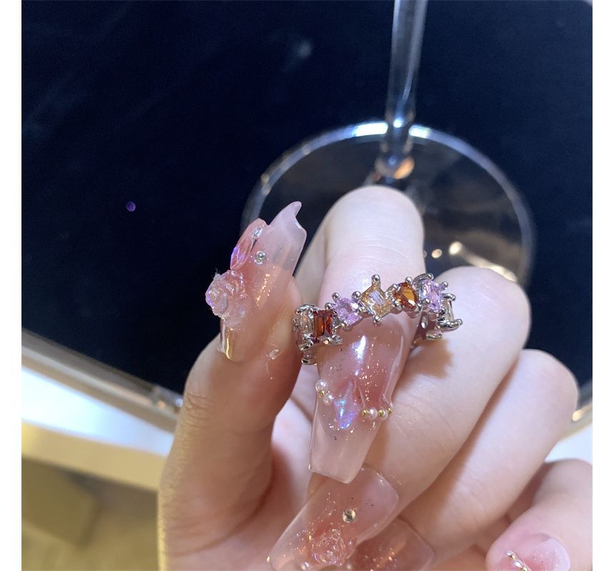 Open Alloy Ring Rhinestone