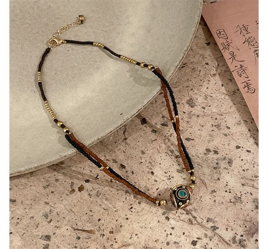 Bead Pendant Cord Choker / Bracelet