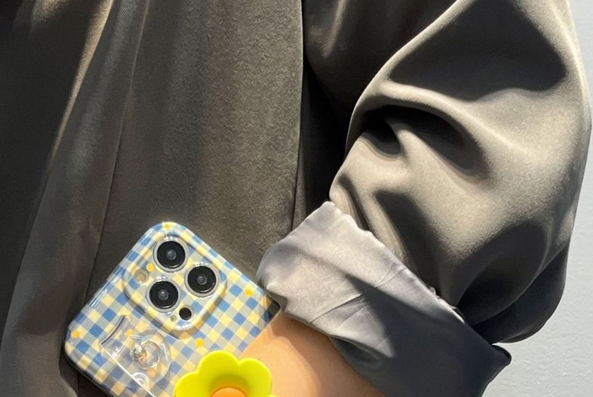 Flower Wristband Plaid Phone Case