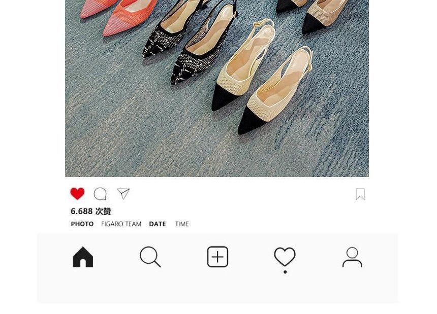 Sample Pointed Slingback Kitten Heel Sandals
