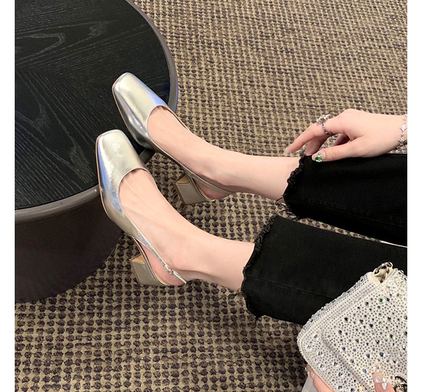 Wholesale Sample Block Heel Slingback Sandals