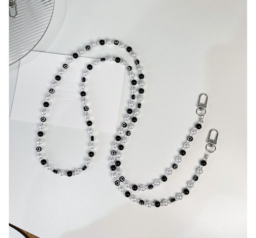 Strap Phone Smiley Pearl Faux