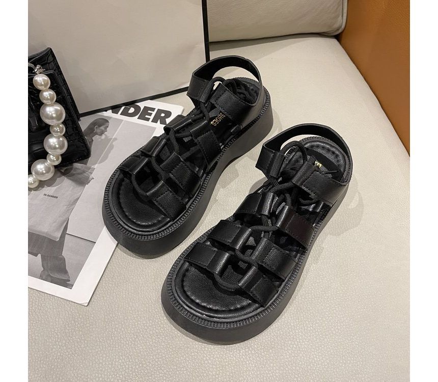 Gladiator Sandals Platform Lace-Up