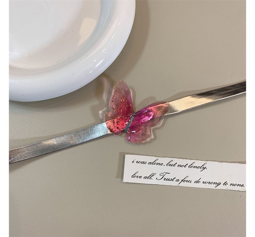 Choker Faux Leather Butterfly