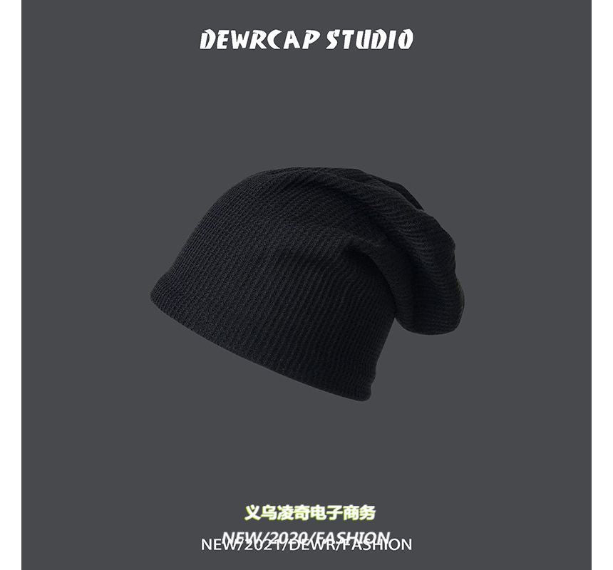 Plain Knit Beanie Slouchy