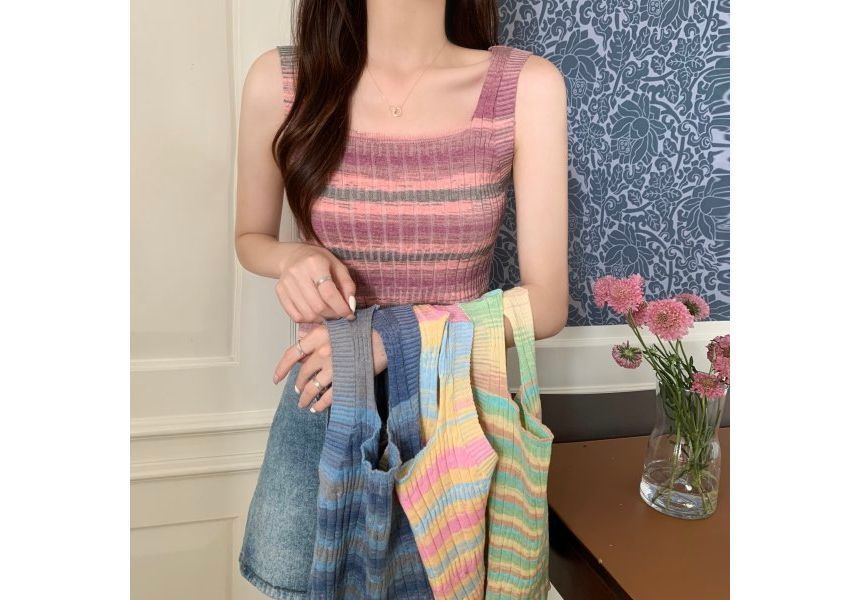 Top Striped Knit Sleeveless