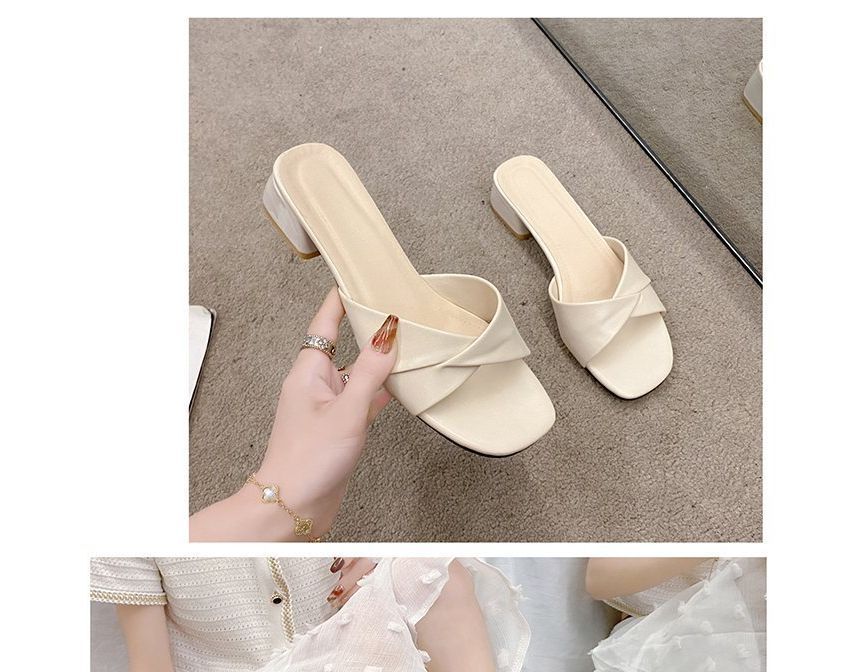 Heel Chunky Knot Sandals Slide
