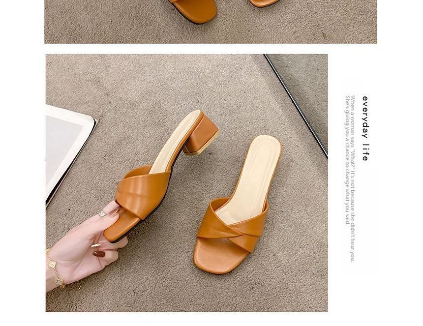 Heel Chunky Knot Sandals Slide