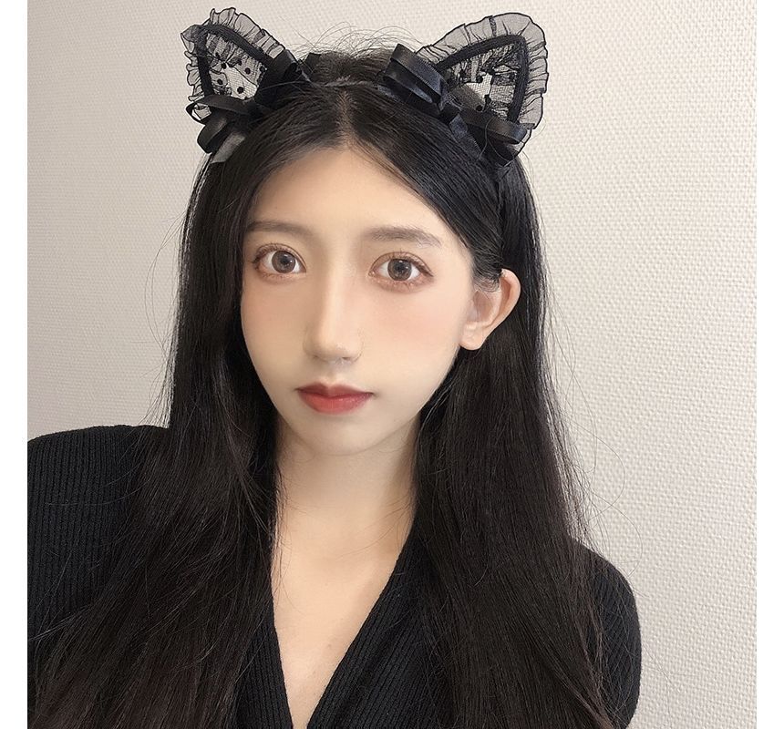 Lace Ear Headband Cat