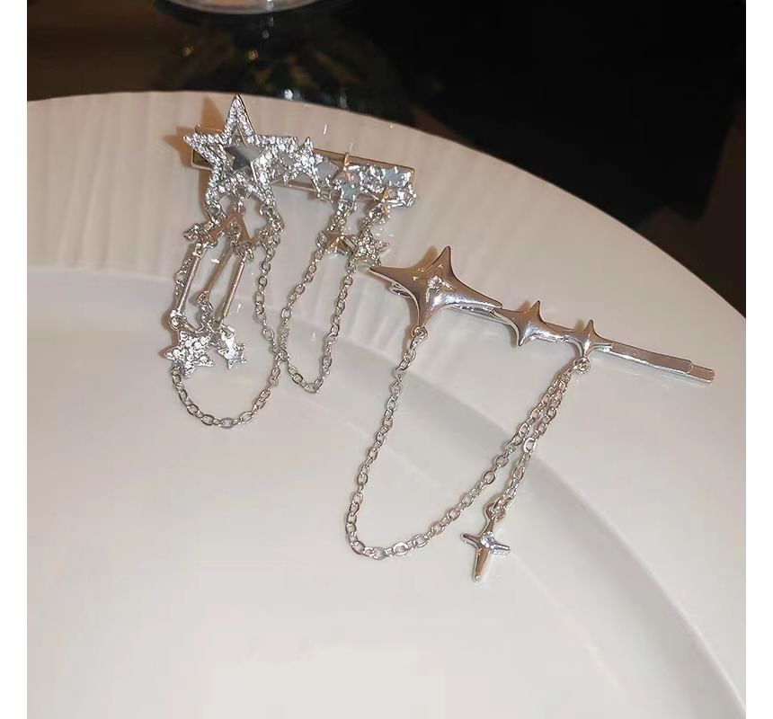 Sample Star Chain Alloy Hair Clip / Hair Pin