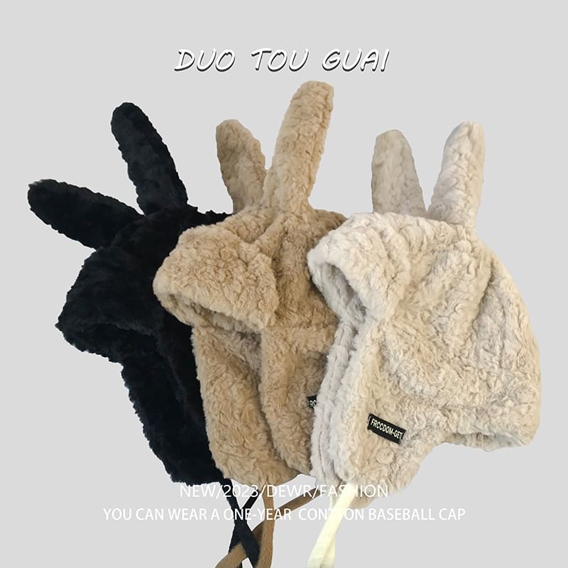 Chenille Ear Hat Rabbit Trapper