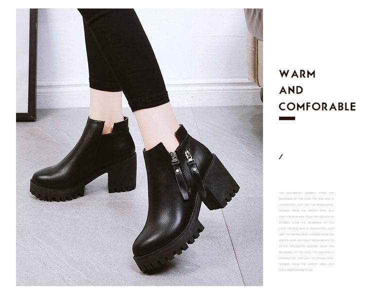 Boots Ankle Heel Chunky Platform