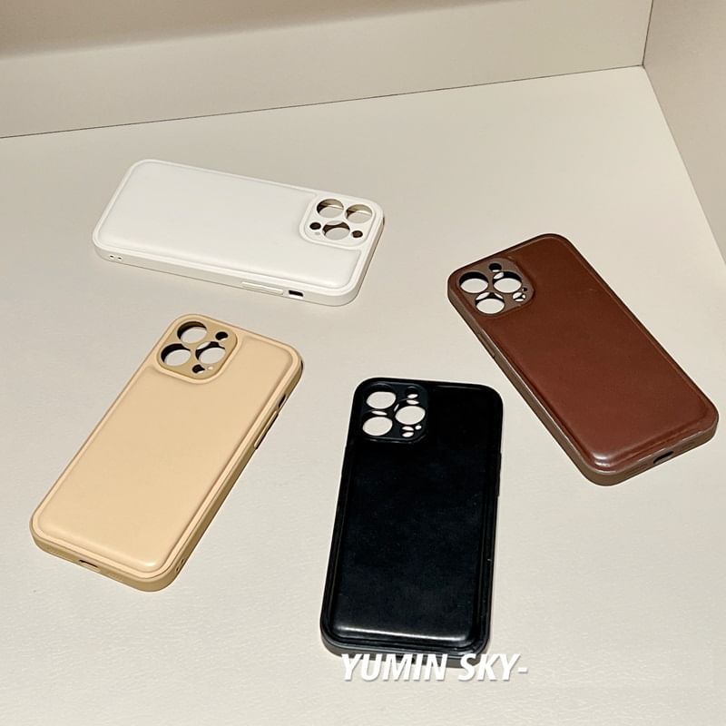 Plain Phone Leather Faux Case