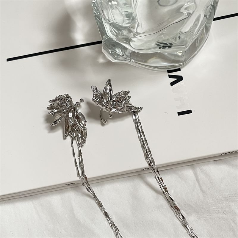 Threader Earring Cuff Butterfly Alloy
