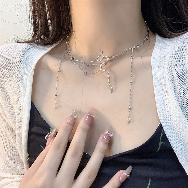 Alloy Layered Snake Choker