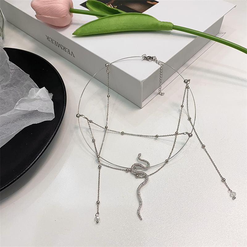 Alloy Layered Snake Choker