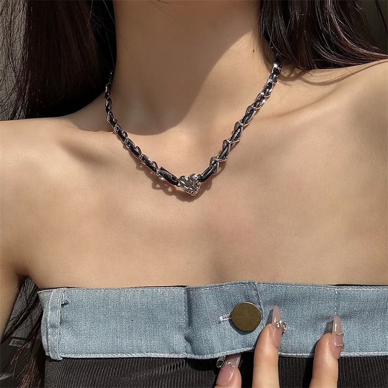 Alloy Leather Faux Choker