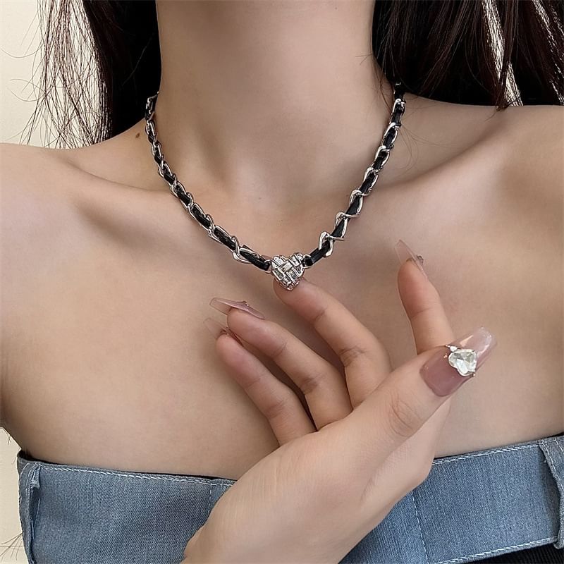 Alloy Leather Faux Choker