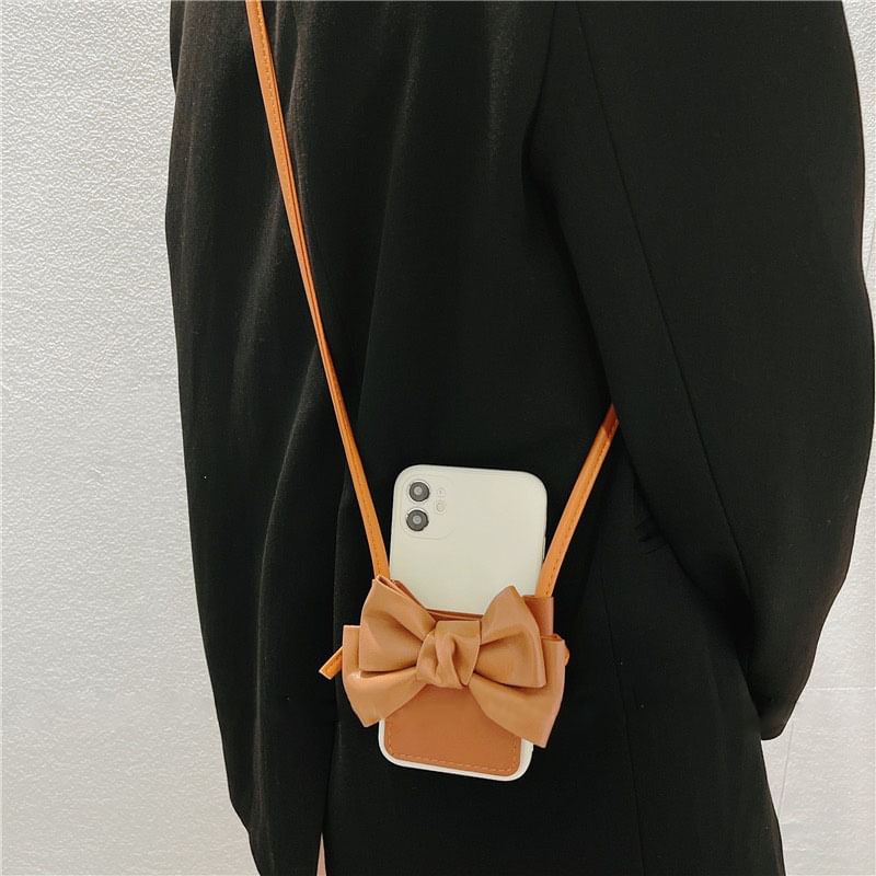 Faux Bow Phone Case Leather